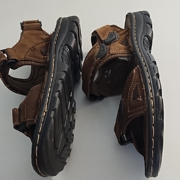 Brown Sandals with Adjustable 3 Velcro Straps - Picture 12 of 13